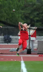 Nikola Lomnicka became only the second competitor in league history to win three SEC hammer throw titles.