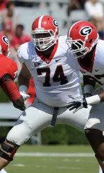 Austin Long saw action at guard during Saturday's practice.
