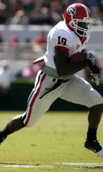 Richard Samuel IV runs the ball during G-Day.