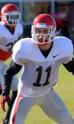 Free safety Connor Norman (11) during Georgia's practice in Athens, Ga., on Monday, Dec. 6, 2013. (Photo by Steven Colquitt)