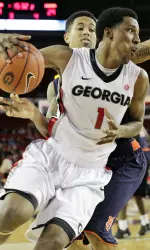 Caldwell-Pope picked up his 4th double-double of the season in Georgia's loss Saturday night.