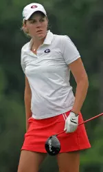 Emilie Burger will tee of at 12:45 from No. 10 on Friday.