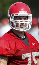Kolton Houston started at right tackle last Saturday in the season opener at Clemson.