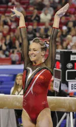 Senior Lindsey Cheek led the way for Georgia on beam against LSU