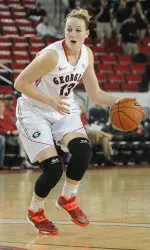 Merritt Hempe recorded her first career double-double Thursday night against Kentucky.
