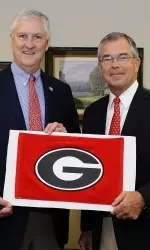 Gordon Smith with 1992 Hartman Award winner Billy Payne.