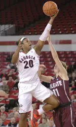 Shacobia Barbee led the team in scoring with 16 points in Georgia's sixth-straight win of the season.