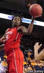 Krista Donald led Georgia on the boards for the 12th time this season.