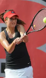 Senior Kate Fuller lost just four points in her first set today.