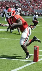 Sony Michel runs for a touchdown in Georgia's 66-0 win over Troy.