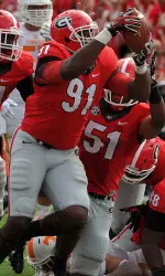 Josh Dawson came up with the fumble recovery and game-winning touchdown against Tennessee in 2014. (Photo by Ted Mayer)