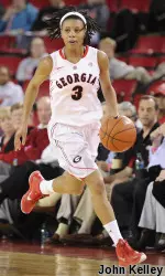 Tiaria Griffin reached double digits for the 15th time in 26 games this season.