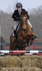 Kylee Arbuckle on Roman earlier this season. (Photo by John Kelley)