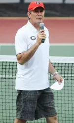 Manuel Diaz guided the Georgia men's tennis team to a share of the SEC regular-season title. (Photo by Sean Taylor)