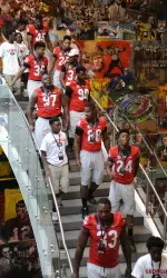 The Bulldogs spent Monday with members of an Athens youth football league at the College Football Hall of Fame in Atlanta.