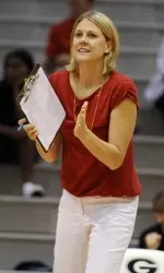 Coach Lizzy Stemke liked how her team competed in its first three games. (Photo by John Kelley)