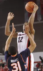 Kenny Gaines (12) averaged 11.7 points per game last season despite battling injuries. (Photo by John Kelley)