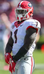 Sony Michel led the Bulldogs' ground attack Sunday with 133 yards. (Photo by Jim Dedmon-USA TODAY Sports)