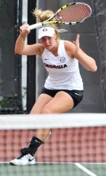 Kennedy Shaffer (ranked 109th) has a singles victory in all four dual matches this year for Georgia.