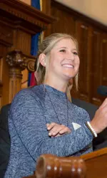 Bailey Tardy speaking to members of the Georgia House of Representatives.