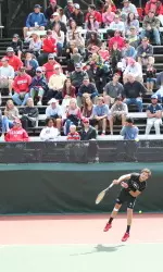 Georgia defeated No. 4 Ohio State in front of the largest crowd this year for collegiate men's tennis.