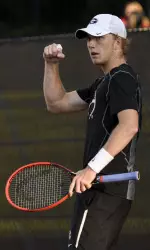 Georgia's Walker Duncan came from behind to win in three sets Friday. (Photo by David Barnes)