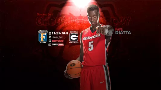 gameday graphic for UGA vs. Cal State Fullerton