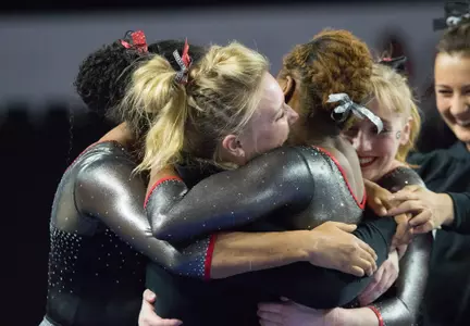 Georgia during the Gymdogs' first look event at Stegeman Coliseum in Athens, Ga., on Saturday, Dec. 9, 2017. (Photo by Steffenie Burns)