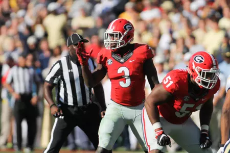 Georgia inside linebacker Roquan Smith (3) during the Bulldogs’ game against Georgia Tech at Sanford Stadium