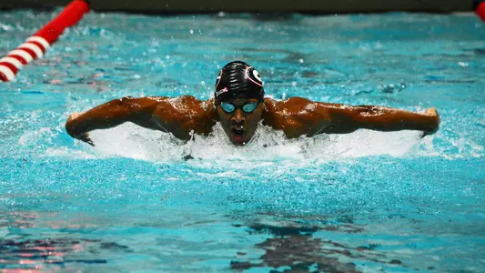 Georgia swimmer Camden Murphy during the Bulldogs' meet against Ga Tech at the Gabrielsen Natatorium in Athens, Ga. on Wednesday, Nov. 8, 2017. (Photo by Caitlyn Tam)