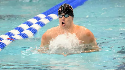 Georgia's Gunnar Bentz during the NCAA Men's Swimming and Diving Championships in Minneapolis, Minn., on Thursday, March 22, 2018. (Photo by Steven Colquitt)