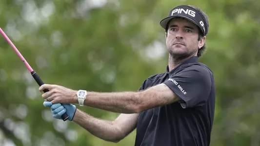 Bubba Watson watches his drive on the sixth hole during round six at the Dell Technologies Match Play golf tournament, Sunday, March 25, 2018, in Austin, Texas. (AP Photo/Eric Gay)