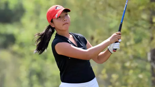Georgia's Elisa Yang during the first round of the 46th annual Liz Murphey Collegiate Classic on the University of Georgia Golf Course in Athens, Ga., on Friday, April 13, 2018. (Photo by Steven Colquitt)