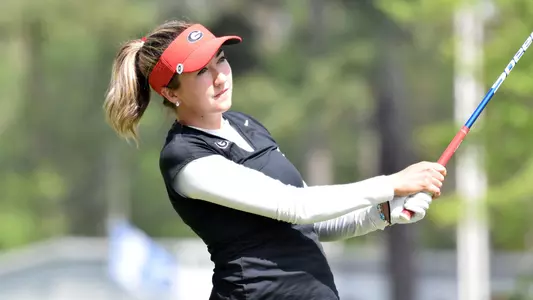Georgia's Jillian Hollis during the first round of the 46th annual Liz Murphey Collegiate Classic on the University of Georgia Golf Course in Athens, Ga., on Friday, April 13, 2018. (Photo by Steven Colquitt)