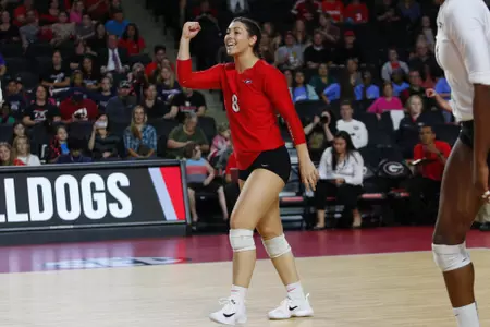 Georgia's Kendall Glover (8) during the Bulldogs' volleyball match against Mississppi State at Stegeman Coliseum in Athens, Ga., on Friday, Nov. 3 2017. (Photo by Steffenie Burns)