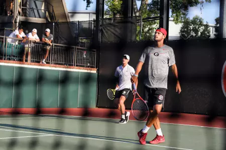 Georgia tennis player Blake Croyder during the 52nd Annual Southern Intercollegiate Championships at the Dan Magill Tennis Complex in Athens, Ga., on Friday, Sept., 27, 2019. (Photo by Chamberlain Smith)