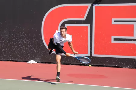 Georgia tennis player Alex Diaz during the 52nd Annual Southern Intercollegiate Championships at the Dan Magill Tennis Complex in Athens, Ga., on Friday, Sept., 27, 2019. (Photo by Chamberlain Smith)