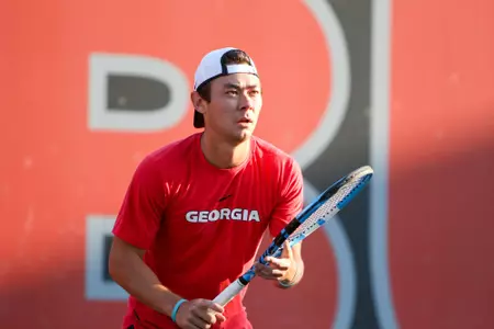 Georgia tennis player Alex Phillips during the 52nd Annual Southern Intercollegiate Championships at the Dan Magill Tennis Complex in Athens, Ga., on Friday, Sept., 27, 2019. (Photo by Chamberlain Smith)