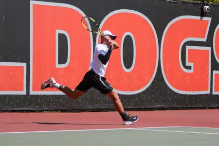 Georgia tennis player Philip Henning during the 52nd Annual Southern Intercollegiate Championships at the Dan Magill Tennis Complex in Athens, Ga., on Friday, Sept., 27, 2019. (Photo by Chamberlain Smith)