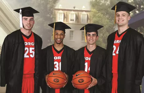 2016-17 Georgia Basketball graduates Kenny Paul Geno, J.J. Frazier, Brandon Young & Houston Kessler.