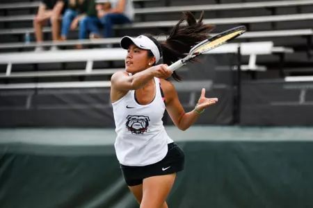 Georgia's Marta Gonzalez during an NCAA Regional match in Athens, Ga., on Saturday, May 4, 2019. (Photo by Kristin M. Bradshaw)