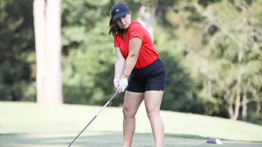 Georgia golfer Gabriella Coello during a photoshoot at the UGA Golf Course in Athens, Ga., on Tuesday, Aug. 14, 2019. (Photo by Tony Walsh)