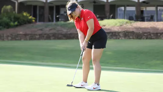 Georgia golfer Gabriella Coello during a photoshoot at the UGA Golf Course in Athens, Ga., on Tuesday, Aug. 14, 2019. (Photo by Tony Walsh)