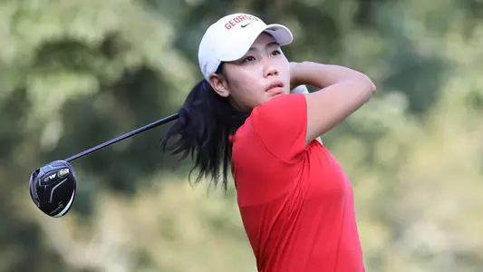 Georgia golfer Jo Hua Hung during a photoshoot at the UGA Golf Course in Athens, Ga., on Tuesday, Aug. 14, 2019. (Photo by Tony Walsh)