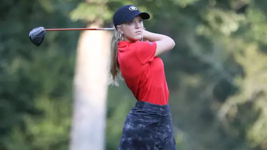 Georgia golfer Caroline Craig during a photoshoot at the UGA Golf Course in Athens, Ga., on Tuesday, Aug. 14, 2019. (Photo by Tony Walsh)