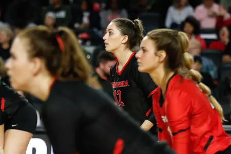 Scenes from a volleyball match between The University of Georgia and Mississippi State University in Stegeman Coliseum in Athens, Ga., on Friday, Nov. 23, 2018. (Photo by Kristin M. Bradshaw)