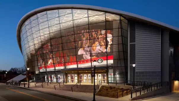 Exterior shot of Stegeman Coliseum.