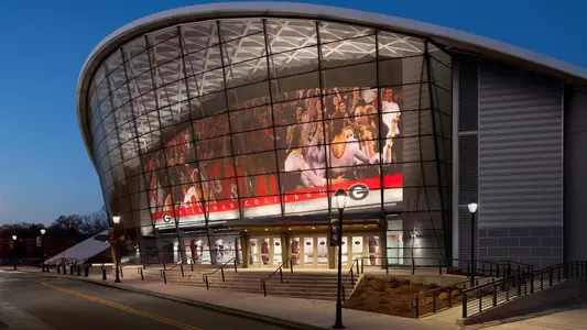Exterior shot of Stegeman Coliseum.