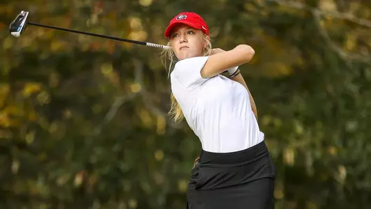 Georgia golfer Caroline Craig during the Bulldogs’ practice round at the UGA Golf Course in Athens, Ga., on Thursday, Nov. 5, 2020. (Photo by Tony Walsh)