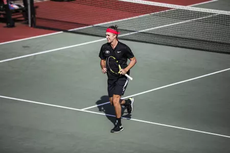Georgia tennis player Philip Henning during the 53rd annual Southern Intercollegiate Championships at the Dan Magill Tennis Complex in Athens, Ga., on Friday, Nov. 6, 2020. (Photo by Tony Walsh)